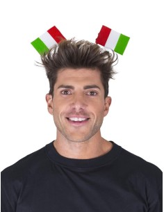 Cerchietto con bandierine in tessuto tricolore Italia 2