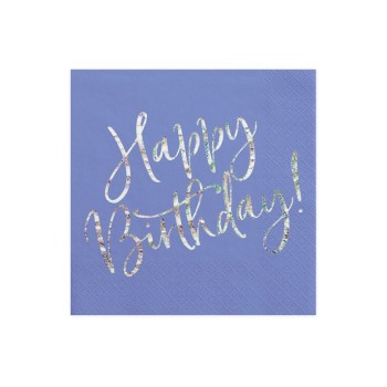 Tovaglioli carta Happy Birthday Navy Blu Cm. 33x33 - Blister 20 pz