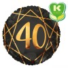 Palloncino mylar 18" Cm. 45 Geoide 40 Anni nero