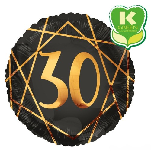 Palloncino mylar 18" Cm. 45 Geoide 30 Anni nero