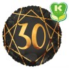 Palloncino mylar 18" Cm. 45 Geoide 30 Anni nero