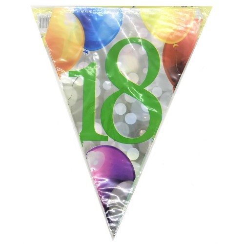 Festone bandierine pvc 18 anni palloncini Cm. 360