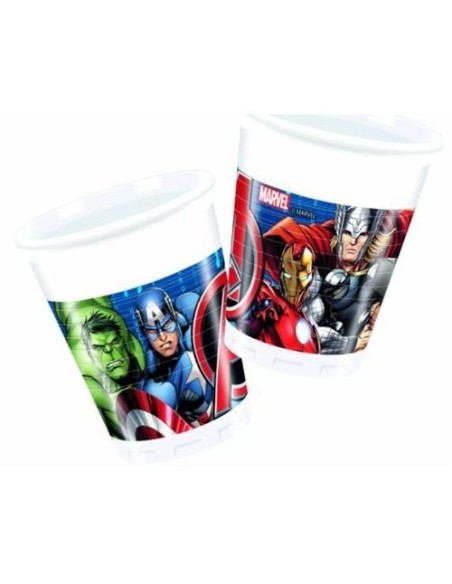 Bicchieri plastica classica Avengers 200cc. - Blister 8 pezzi