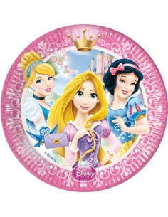 Piatti carta tondi cm. 20 Principesse - Confezione 8 pezzi