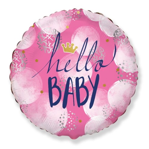 Palloncino mylar 18" Cm. 45 - Hello Baby Girl