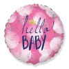 Palloncino mylar 18" Cm. 45 - Hello Baby Girl