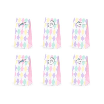 Sacchetti carta Unicorno - Blister 6 pezzi