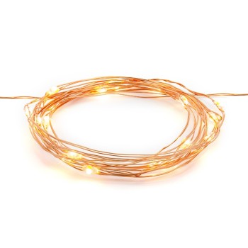 Filo led rame cm. 190 luce calda bianca