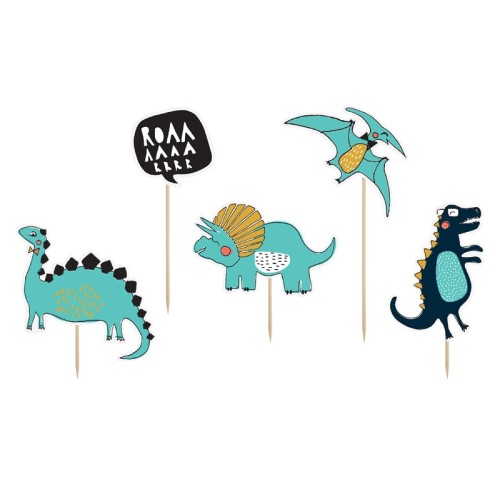 Cake Topper Dinosauro Cm. 10,5-20 - Blister 5 pezzi