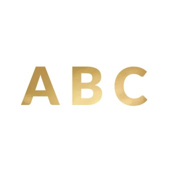 Festone banner scritta componibile Alfabeto Gold H. cm. 14 - Kit 63 pezzi