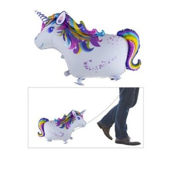 Palloncino mylar Walking Unicorno Cm. 60x40