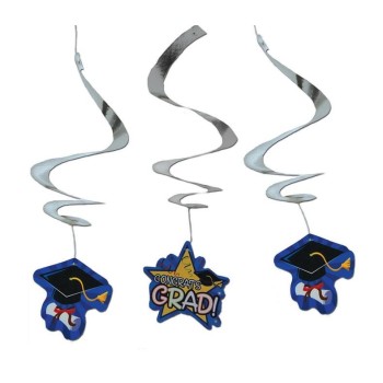 Festone swirls pendenti Laurea - Blister 3 pezzi