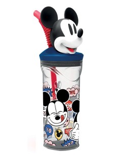 Bicchiere con cannuccia 3D Tritan Topolino