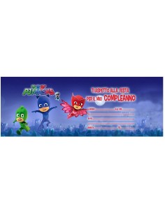 Inviti per feste carnet assegni - Blocchetto 20 inviti - PjMasks