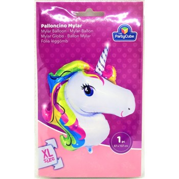 Palloncino mylar supershape Unicorno Cm. 87x107