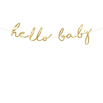 Festone banner "Hello Baby" Gold Cm. 18x70