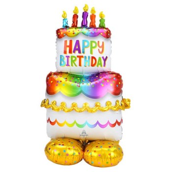 Palloncino mylar Airloonz Torta con candeline Cm. 134
