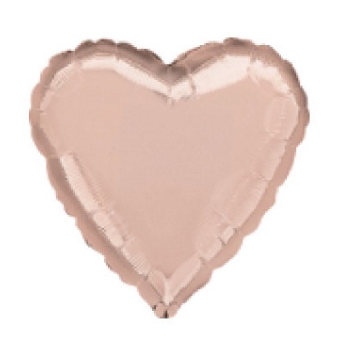 Palloncino mylar minishape 9" - Cuore Rosa Gold - Blister 5 pezzi