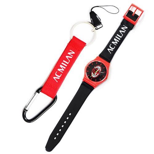 Set regalo con orologio da polso e moschettone AC Milan