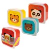 Set 3 contenitori per alimenti Cm. 11,5x11,5x5,5 a scalare - Animali dolci