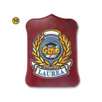 Crest in legno Cm. 19x13 da tavolo o da parete - Laurea