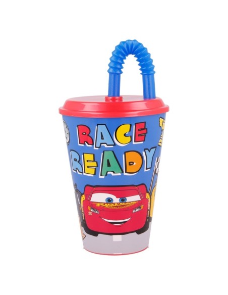Bicchiere con cannuccia 430 ML - Cars