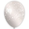 Palloncini lattice 11"/12" perla bianco Viva gli sposi - Blister 10 pezzi