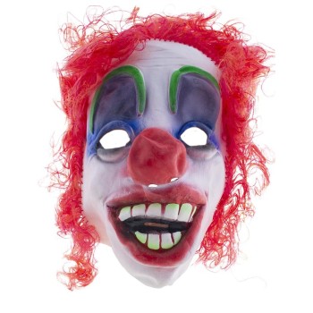Mashera in lattice "Clown Horror" con capelli