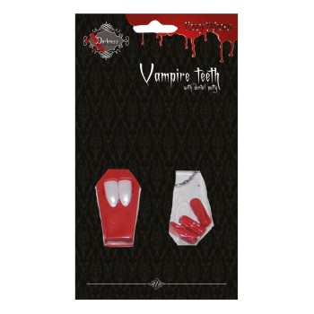 Kit vampiro con denti e sangue