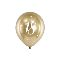 Palloncini in lattice Glossy oro cromati Cm. 30 - Stampa 18 - Blister 6 pezzi