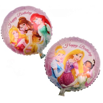 Palloncino mylar 18" Cm. 45 - Principesse - Sfuso - Confezione 5 pezzi