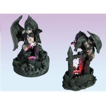 Drago resina con led e cristallo cm. 23