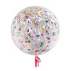 Palloncino bubble trasparente 18'' - Confetti Multicolor