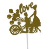 Topper per torta "Love" glitterato Cm. 10x10 - Gold
