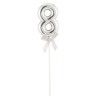 Topper per torta Numero 8 Silver Cm. 23