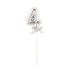 Topper per torta Numero 4 Silver Cm. 23