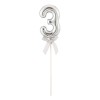 Topper per torta Numero 3 Silver Cm. 23