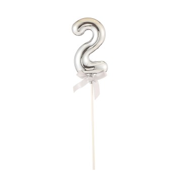 Topper per torta Numero 2 Silver Cm. 23