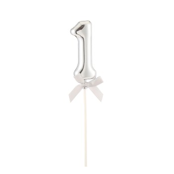 Topper per torta Numero 1 Silver Cm. 23