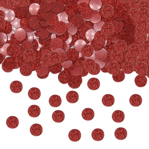Confetti in plastica glitterati cm. 1 - 20 gr. - Rosso