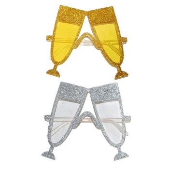 Occhiali party "Flute Champagne" Silver / Gold - Colori assortiti