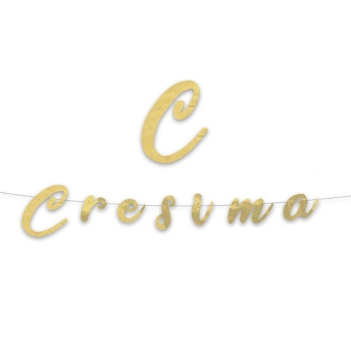 Festone scritta italic "Cresima" Cm. 300x15