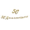 Festone scritta italic "50° Anniversario" Oro metal