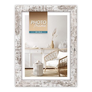 Portafoto in legno bianco Cm. 20x30