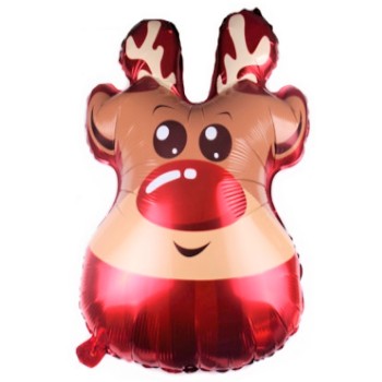 Palloncino mylar sagomato Cm. 70x48 - Renna Natalizia