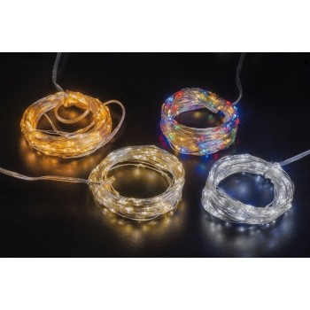Filo con 20 microled da interno Cm. 190 a batteria - Colori assortiti