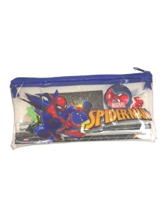 Astuccio bustina piatta pvc trasparente con accessori - Spiderman