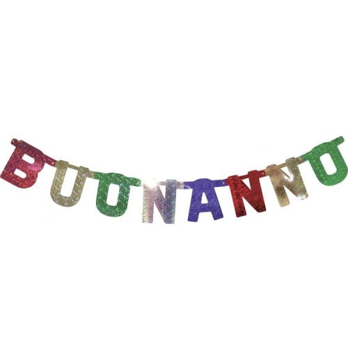 Festone olografico metallizzato "Buon Anno"