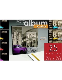 Album portafoto veline 25 pagine Cm. 26x28 auto - Colori...