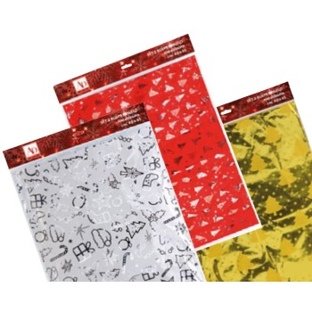 Set 5 buste metallizzate natalizie cm. 40x25 - Soggetti assortiti